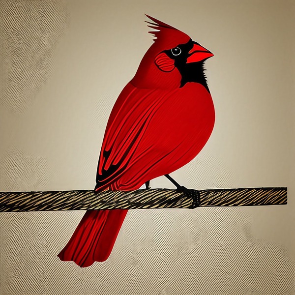 The Observing Cardinal  by The Artful Mane
