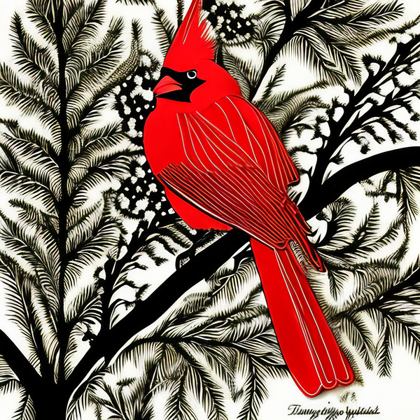 Perched. Cardinal.  by The Artful Mane