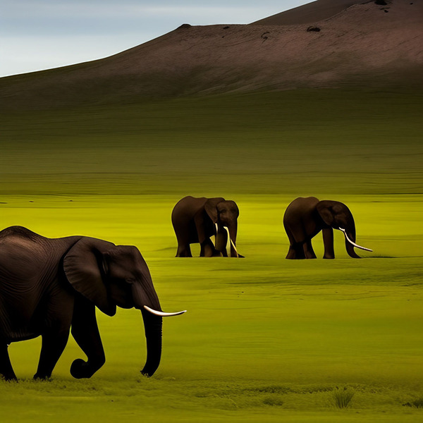 Serene. Elephants by The Artful Mane