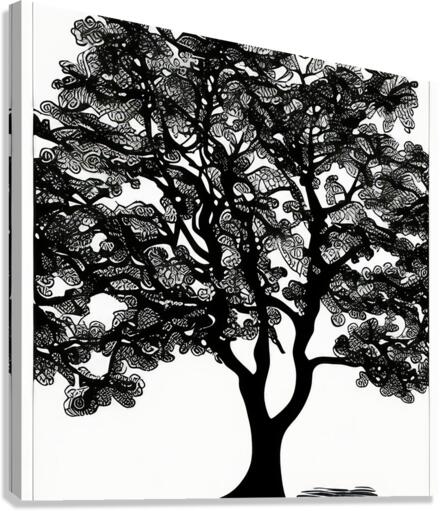Tree of Life - Line Art  Canvas Print